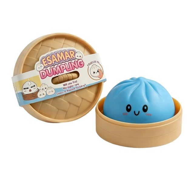 Giant Dumpling Squishy Toys with Steamer Box, Large Stress Relief Squishy Mystery Dumpling Squishy Toys, Squeeze Sensory Stress Ball Fidget Toy, Rainbow Home Office Goodie Bag Fillers Birthday Gift