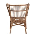 thumbnail image 3 of JERFIT Bohemian Rattan Armchair, Brown Wicker Chair with Ergonomic Armrests and Openwork Back, Handwoven Natural Material Accent Chair for Living Room, Patio, Garden, 3 of 6