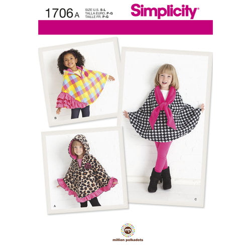Simplicity Crafts Children's Size S-L Fleece Capes Pattern, 1 Each ...