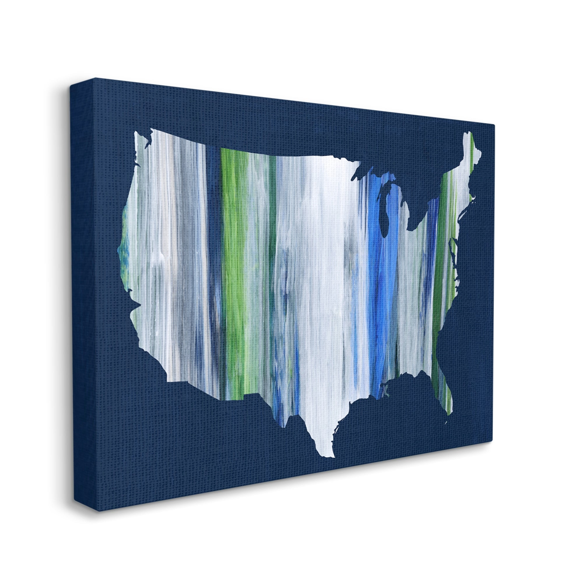 Stupell Industries Abstract Stripe United States of America Map , 40 x 30,Design by Grace Popp