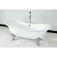 thumbnail image 2 of Aqua Eden VCTNDS7231NL1 72" Cast Iron Oval Double Slipper Clawfoot Tub (No Faucet Drillings), White/Polished Chrome, 2 of 12