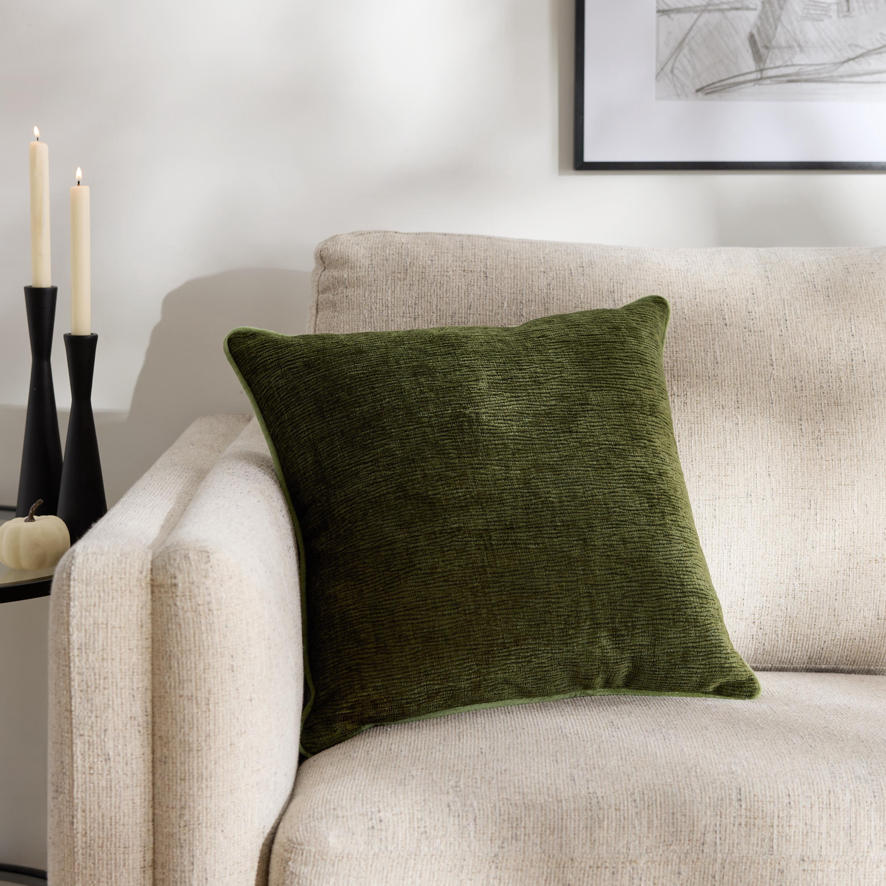 Way To Celebrate Green Faux Pintuck Decorative Pillow, 18 in x 18 in