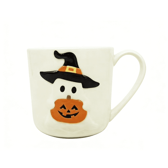 Way to Celebrate Halloween White Ghost Ceramic Mug