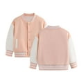 thumbnail image 3 of Tiijoy Toddler Girls Warm Bomber Jacket Fall Winter Sweatshirt Baseball Coat, Sizes 3-4, 3 of 3