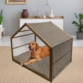 thumbnail image 2 of Brown Pet House, Leaves and Flowers Ornamental Vintage Bouquet Romantic Classic Autumn Garden Design, Outdoor & Indoor Portable Dog Kennel with Pillow and Cover, 5 Sizes, Brown Taupe, by Ambesonne, 2 of 4