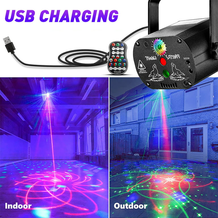 Disco Light RGB Sound Activated Laser DJ Party Lights USB Strobe Projector  Dmx Flashing Ball Stage Lamp KTV Club Home Christmas