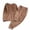 Brown, variant on Maplenight 2 Piece Womens Fleece Pajamas Set Crew Neck Long Sleeve Pjs Thermal Soft Tops & Elastic Waist Cuffed Pants Lounge Set