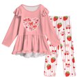 thumbnail image 3 of Kogui Girls Outfits Multi Color Cartoon Print Long Sleeve Blouse Pants 2pc Soft Breathable Outfit Clothing Set All Season 7T 8T, 3 of 8