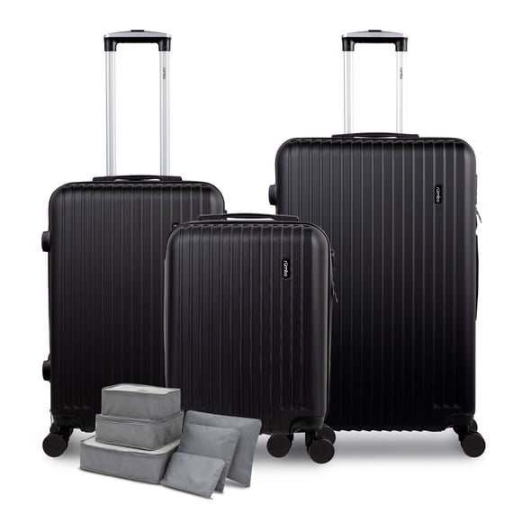 Juego de 3 Maletas de Viaje Rumbo Rigidas Negro 20 24 28 Pulgadas