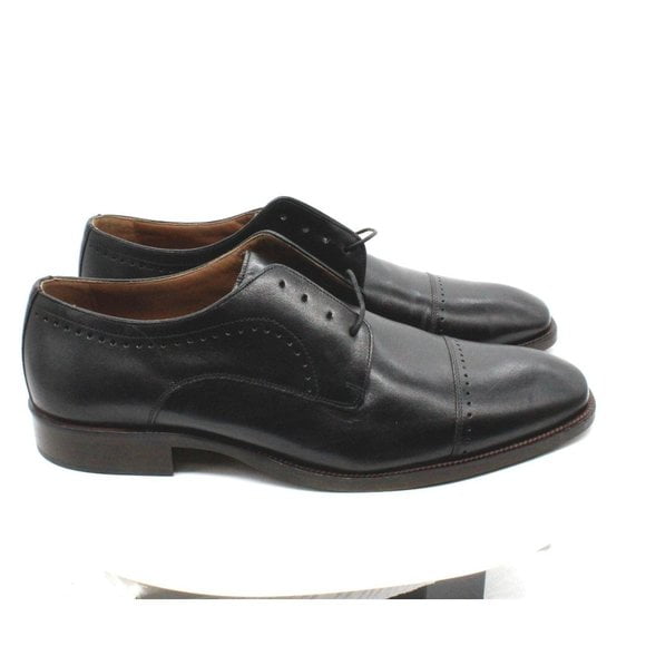 johnston & murphy sanborn black cap toe derbys