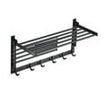 thumbnail image 5 of DENEST Wall Mounted Towel Rack Laundry Room Bathroom Cloth Towel Shelf with Hooks 20kg, 5 of 21