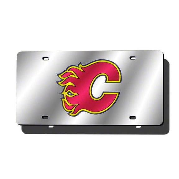 Calgary Hockey Flames Acrylic License Plate Laser Tag