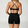thumbnail image 5 of Women's High Waisted V-Cross Scrunch Butt Biker Shorts - Booty Support High Rise Yoga Workout Gym Athletic Spandex Leggings Black L, 5 of 6