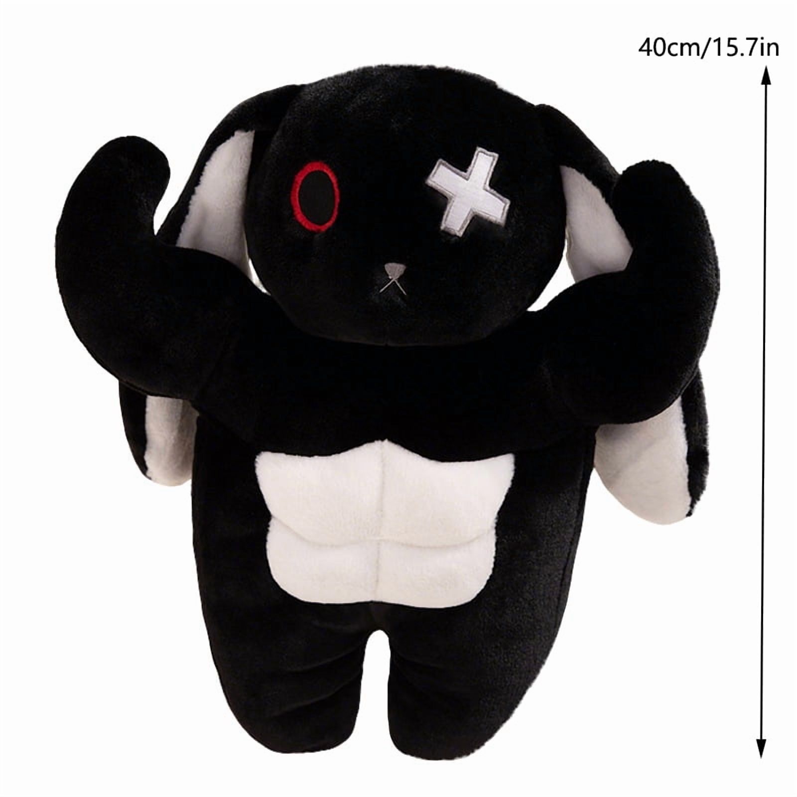 Rabbit Plush Pillow，Black Bunny Stuffed Animal Plushie Pillow Toys Home Decoration 15.7in