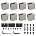 thumbnail image 1 of Uyoyous 8 Pcs Pince en Verre Robuste Carrée Support en Verre Pince 1.8 Pieds' Acier Inoxydable 316 Kit de Clips en Verre Réglables avec Joints en Caoutchouc pour Verre 8-12Mm, 1 of 5