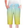 thumbnail image 1 of UPPADA Linen Shorts for Women Linen Shorts for Women Gradient Color Sweatshorts Drawstring High Waisted Short Pants Knee Length Sweatshort Pockets Your Recent Orders of Day Sales, 1 of 5