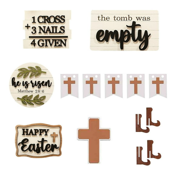 Lksixu Easter Decorations Easter Tiered Tray Decorations Set, Spring Tiered Tray Decorations Set, Wooden Easter Tiered Tray Decor, Sign Tiered Tray, Easter Home Decoration Ornament Spring Decor