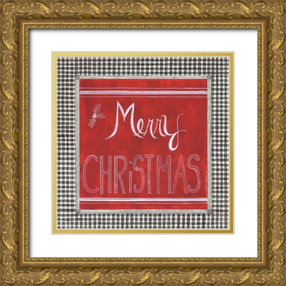 Shamp, Cindy 26x26 Gold Ornate Wood Framed with Double Matting Museum Art Print Titled - Merry Christmas