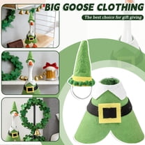 JuWDoc 5.5IN Goose Outfits Easter Goose Outfit Goose Clothes Garden Goose Lawn Goose 2 Sets St Patrick's Day Goose Outfit Porch Clover Goose Cloths Irish Shamrocks