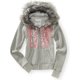 thumbnail image 1 of Aeropostale suéter con capucha de piel sintética con cremallera para mujer, gris, extra pequeño Aeropostale Encapuchado, 1 of 1