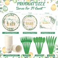 170 Pcs Sage Greenery Hey Baby Plates, Gender Neutral Table Decorations