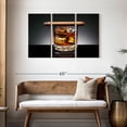 thumbnail image 3 of Elephant Stock Lit Cigar On Whiskey Wall Art - Horizontal Multi Panel Canvas - Dining Room Wall Decor - Food And Drink Multi Panel - Black And Gray Decor - 45" x 28", 3 of 8