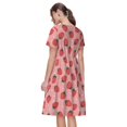 thumbnail image 2 of Bixox Robe d'Été à Manches Courtes pour Femmes Robe Ample Longueur Genou avec Poches-Fraises, 2 of 7