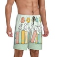 thumbnail image 2 of Gaeub Books Print Men's Short Pajama Pants, Sleep Shorts, Household Pants, Casual Pants with Pockets-Large, 2 of 6
