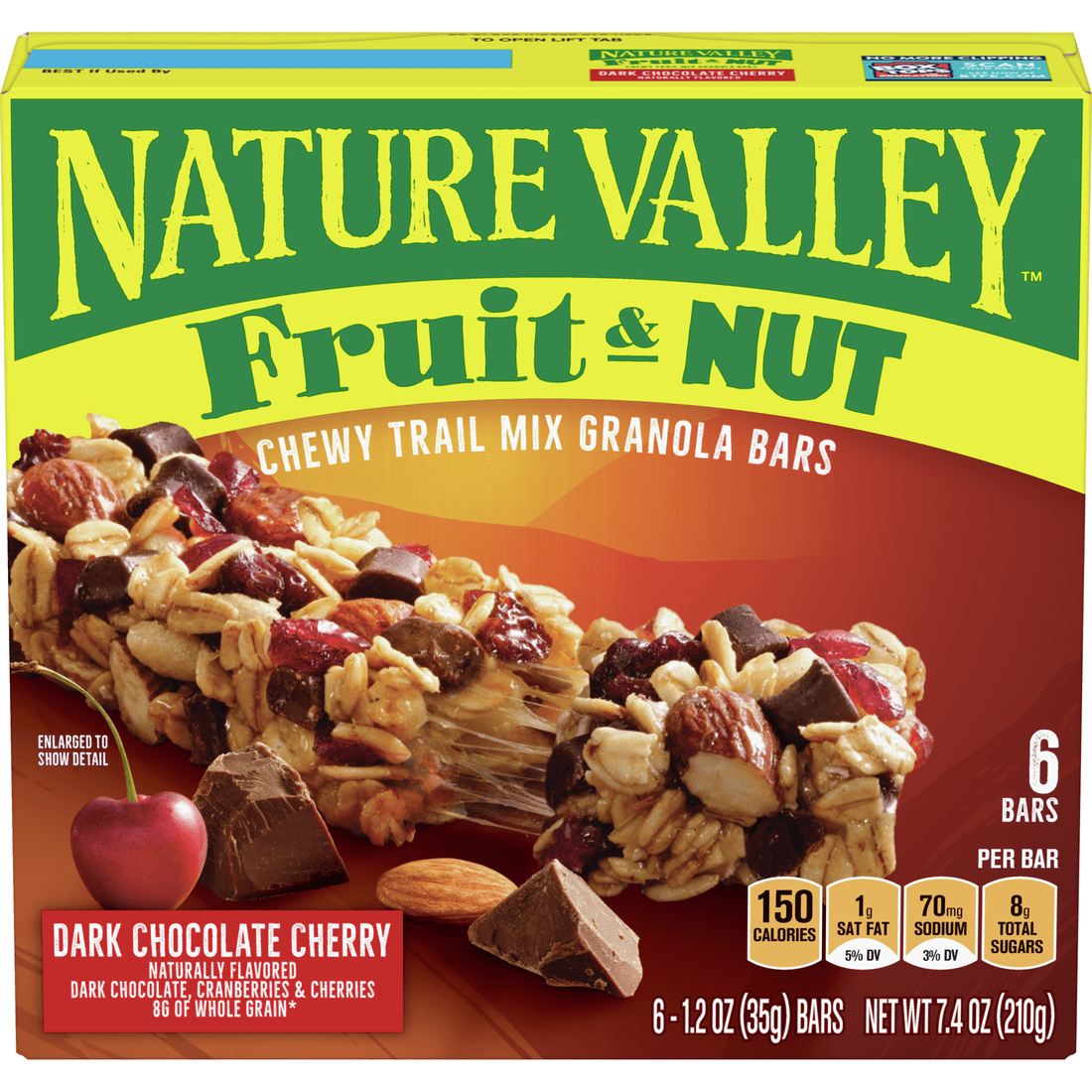 Nature Valley Fruit & Nut Chewy Granola Bars, Dark Chocolate Cherry, 6