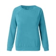thumbnail image 4 of Chemises de Compression à Manches Longues pour Femmes à Col Rond Uni Plus Sweat-Shirt Oversize Ample Pulls à la Mode des Hauts Légers pour les Femmes de Grande Taille, 4 of 5