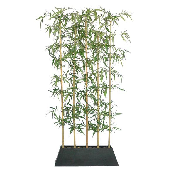 Vintage Home Artificial 96" Tall Silk Bamboo Tree Screen With Wood Planter