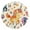 Gold, variant on Cute Watercolor Unicorns Stars Round Wall Clock Silent Analog Battery Operated Gold Pointer Home Decor 9.84" Diameter