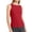 Red, variant on Womens Sleeveless Racerback High Neck Casual Basic Cotton Ribbed Fitted Tank Top with High Round Neck and Slim Fit Black L