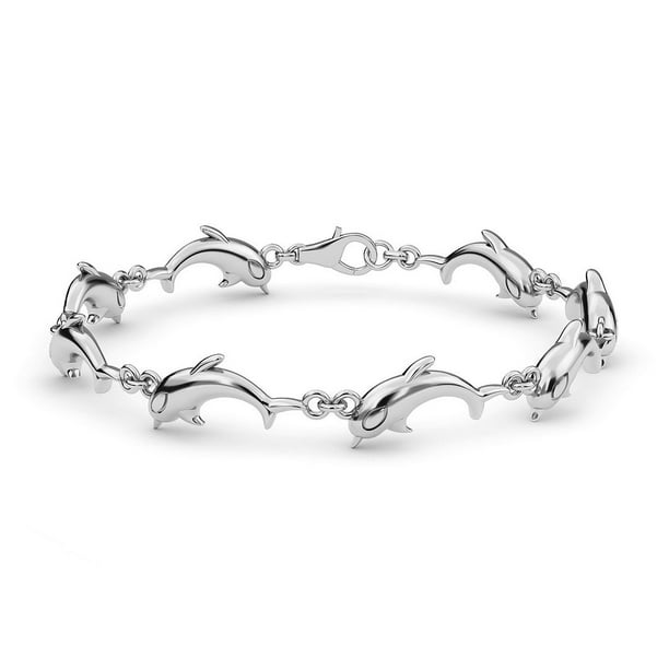 Shop LC Dolphin Link Charm Bracelets for Women 925 Sterling Silver