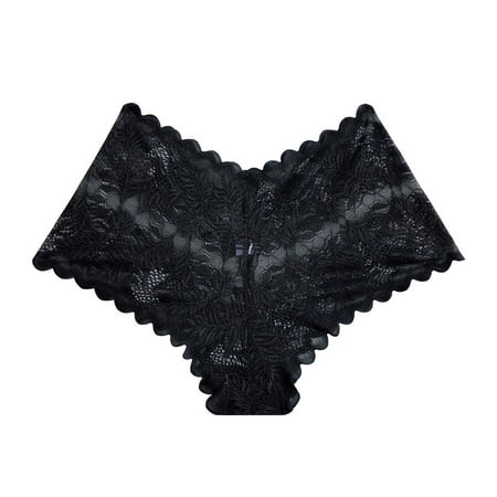 XMMSWDLA Womens Underwear Cotton Bikini Panties Lace Soft Hipster Panty Ladies Stretch Full Briefs Black XL Women s Underpants