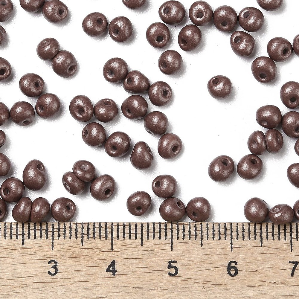 1pound 6/0 Glass Seed Beads Opaque Colours Luster Teardrop Coconut Brown 4~5x4~4.5x3~4mm Hole: 0.8~0.9mm about 5625pcs/pound