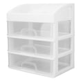 thumbnail image 4 of Organizador de maquillaje con 3 cajones y 3 capas, transparente, resistente al polvo, 4 of 14