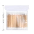 thumbnail image 3 of Tkrady Cotton Swabs with Wooden Sticks/Double Tipped Natural Bamboo Cotton Buds 100pcs, 3 of 5