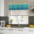 thumbnail image 4 of 2 Pack Valances for Window, Teal Blue Ombre Short Curtains for Kitchen Bedroom Living Room, Modern Abstract Gradient Art Rod Pocket Small Window Treatment Valance Drapes 42 x 18 Inch, 4 of 8