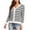 White, variant on Vivianyo HD Women's Knit Cardigan, Striped V-neck Scallop Trim Button Front Long Sleeve Casual Layering Top, Women's Black, Sizes S-2XL