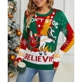 thumbnail image 3 of Sweaters for Women Trendy Ugly Christmas Sweater Crewneck Long Sleeve Knitted Pullover Sweaters Shermie, 3 of 6