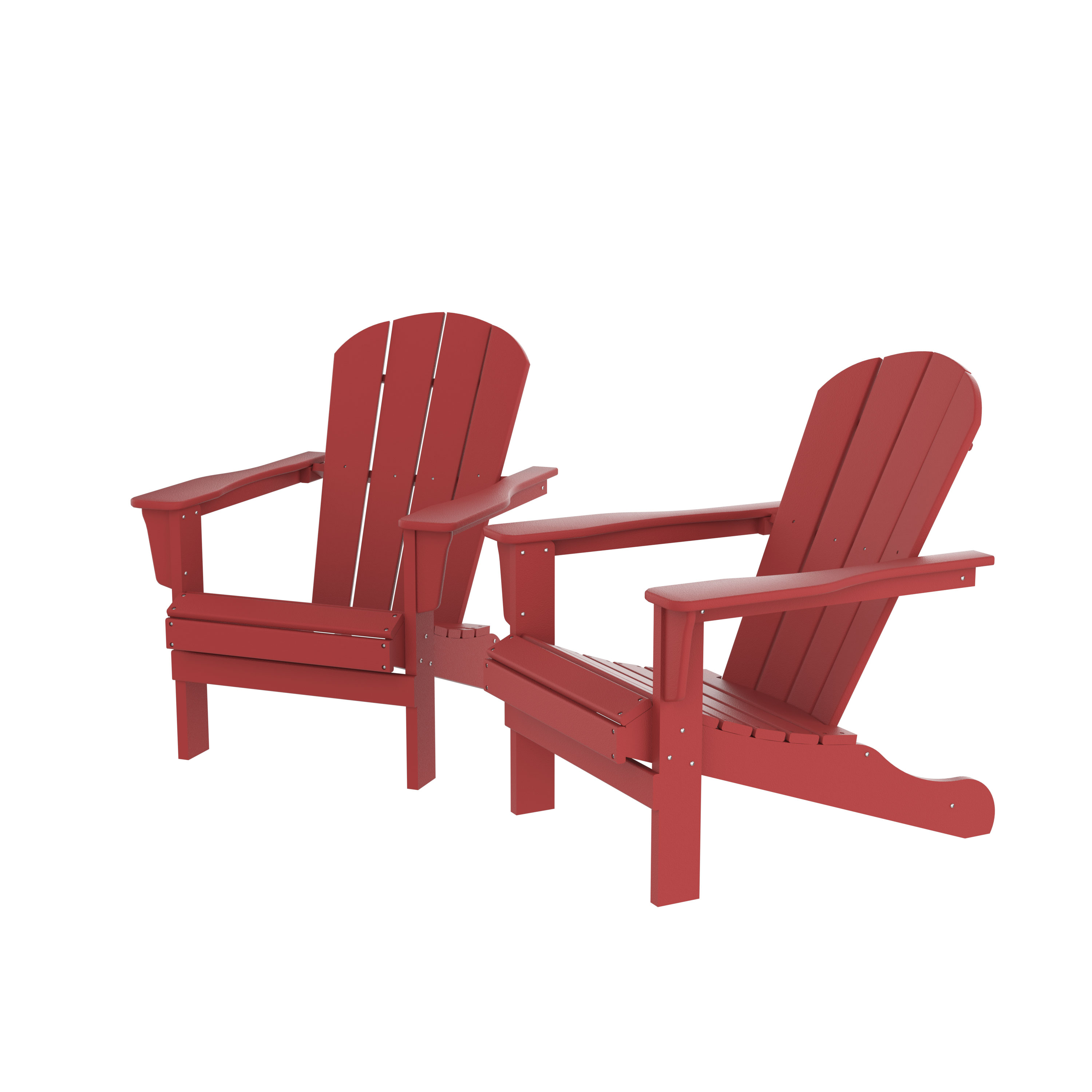 Clearance! HDPE Adirondack Chair, Fire Pit Chairs, Sand Chair, Patio Outdoor Chairs,DPE Plastic Resin Deck Chair, lawn chairs, Adult Size ,Weather Resistant for Patio/ Backyard/Garden, Red, Set of 2 - image 5 of 6