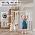 thumbnail image 4 of Naipo Baby Safety Gate,29.93~40.55 inch Wide Walk Through Baby Gate Hardware/Pressure Mounting Kit,with 2 Extensions for Age 6 to 24 Months,White, 4 of 9