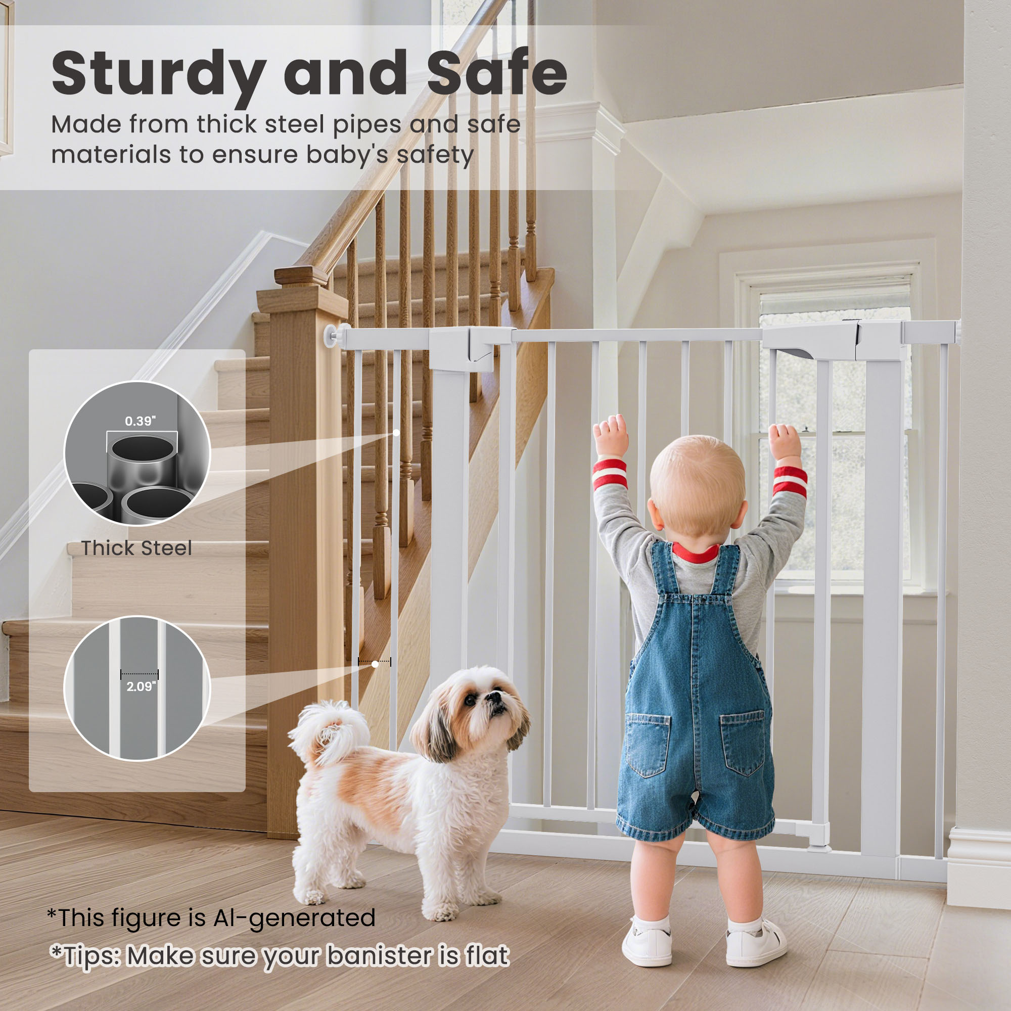 Naipo Baby Safety Gate, Adjustable 29-40 Inches photo 4