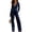 Dark Blue, variant on JoveMarine Womens Jumpsuits Casual V Neck Long Sleeve - Satin Everyday One Piece, Jumpsuits for Women Silky Smooth Jumpsuit, Casual Jumpsuits for Women for Daily,Black L