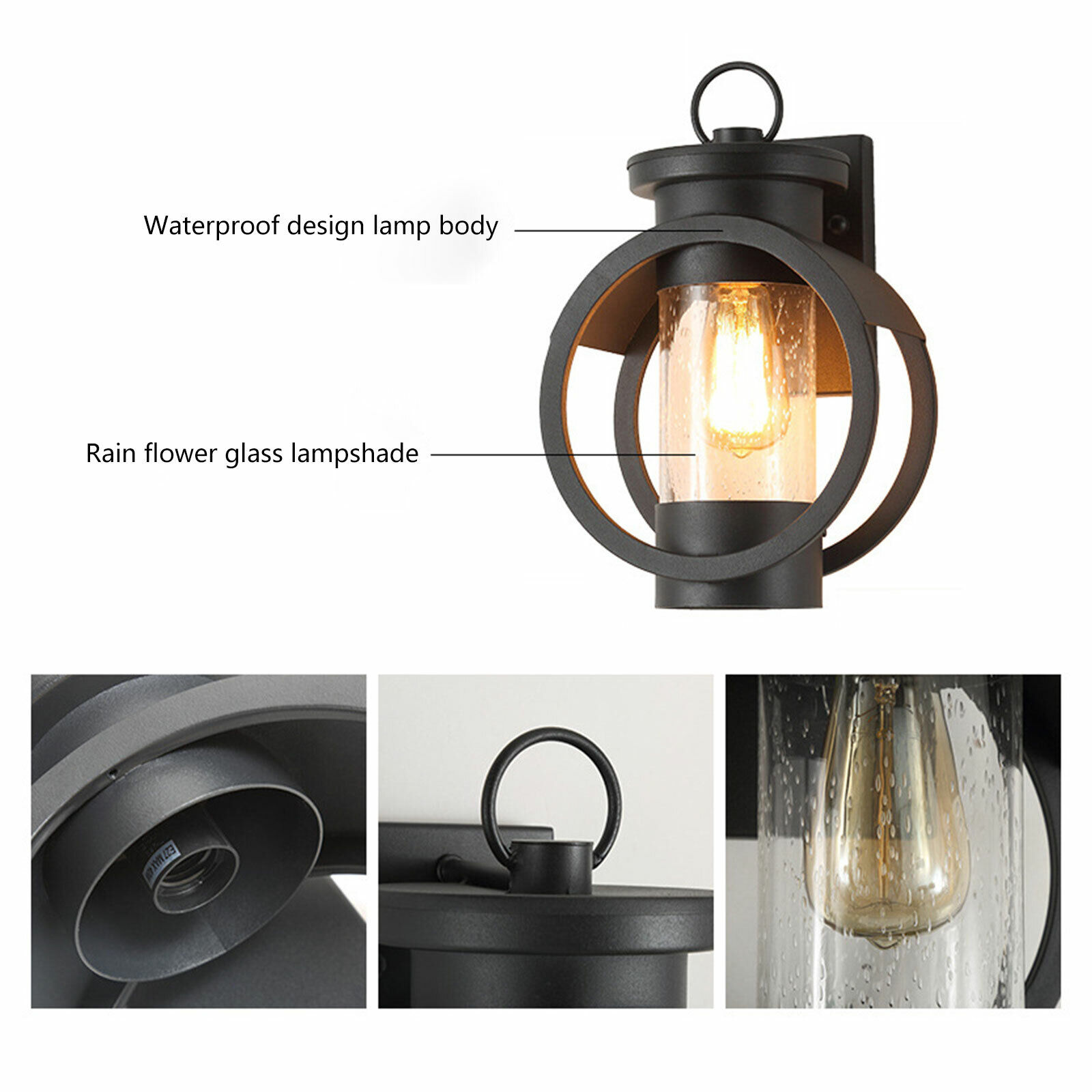 Black Modern Wall Light Porch Lamp Outdoor Lamp Home Sconce Lighting Fixture