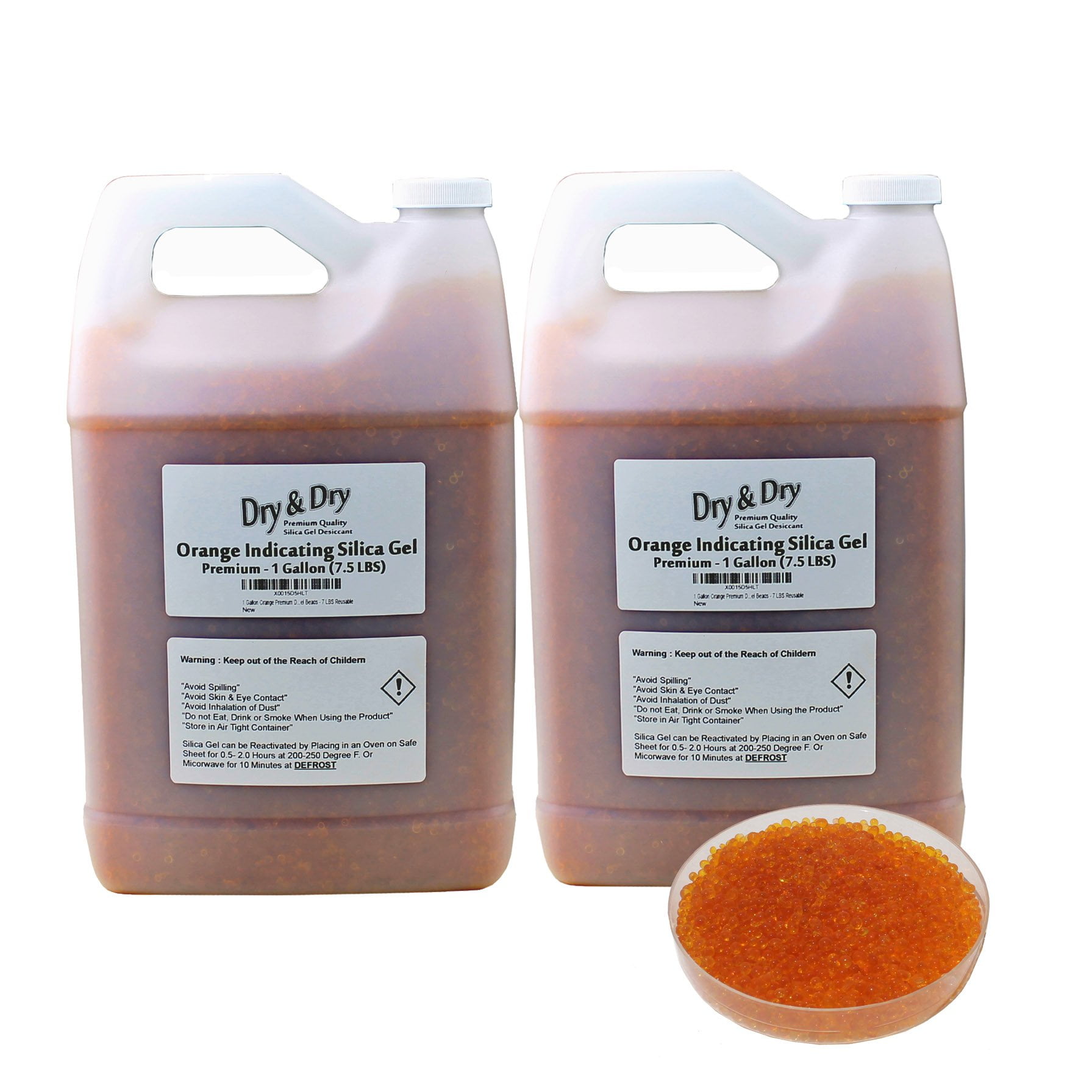 2 Gallon "Dry & Dry" Premium Orange Indicating Silica Gel Beads ...