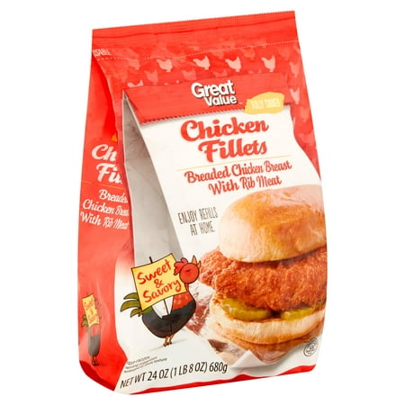 Walmart Grocery Great Value Breaded Chicken Fillets 24 Oz