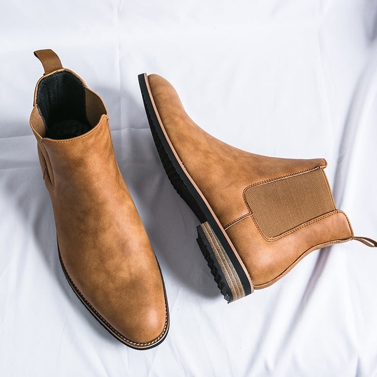 Mepaoua Men\'s Brown Chelsea Western Ankle Boots Size 10 (Eur44) Mepaouo Mens Chelsea Boots Square Toe Western Cowboy Boots  main image 4