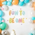 thumbnail image 3 of 1st Birthday Party Backdrop Decorations Decal, First Birthday Party Wall Decor for Boy Girl (Brown) (Colored Letters), 3 of 7